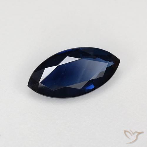 0.67 ct Blue Sapphire Stone, Natural Sapphire in Marquise Facet Shape for Sale