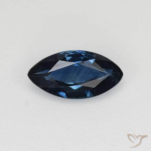 0.63ct Natural Blackish Blue Sapphire, Marquise, VS