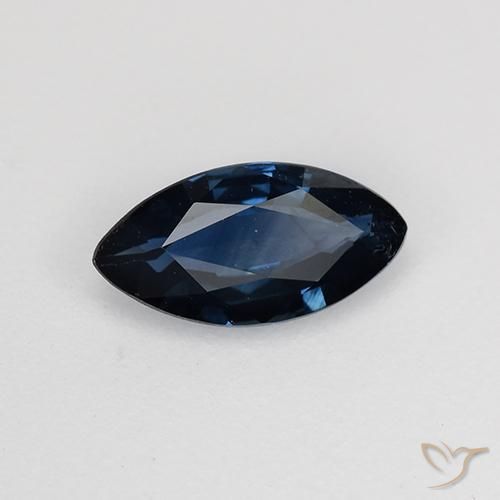 0.63 ct Blue Sapphire Stone, Natural Sapphire in Marquise Facet Shape for Sale