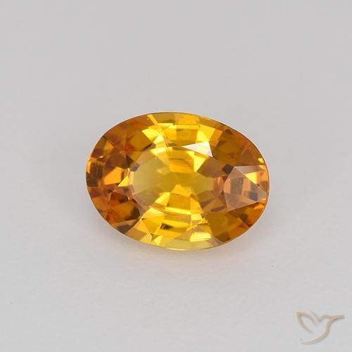 0.69 ct Orange Sapphire Stone, Natural Sapphire in Oval Facet Shape for Sale