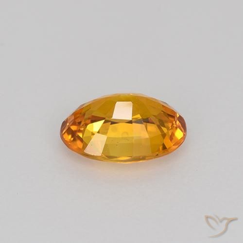 Sapphire Gemstone in 6.3 x 4.6 mm Size for Sale, Sapphire Stone in Earth Orange Color