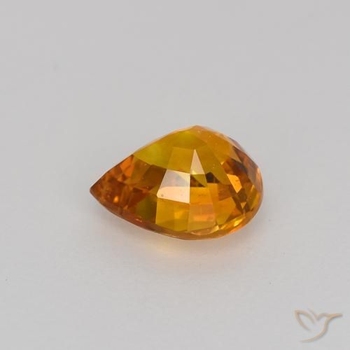 Sapphire Gemstone in 5.9 x 5.1 mm Size for Sale, Sapphire Stone in Medium Orange Color