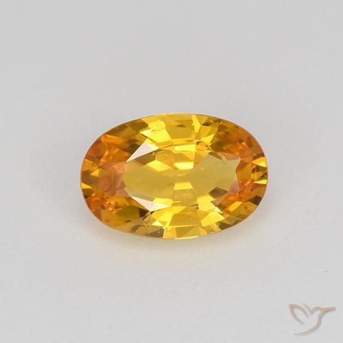 0.67ct Natural Deep Orange-Gold Sapphire, Oval, VVS-VS