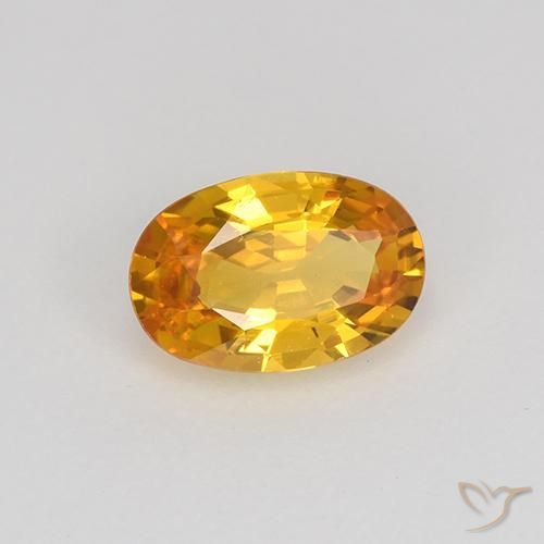 0.67 ct Golden Sapphire Stone, Natural Sapphire in Oval Facet Shape for Sale