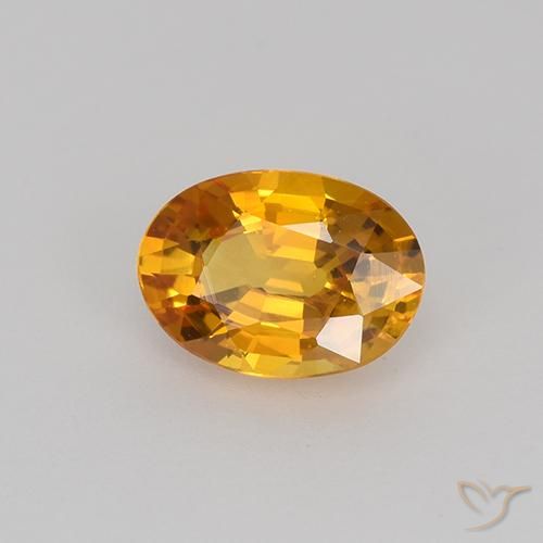 0.71 ct Orange Sapphire Stone, Natural Sapphire in Oval Facet Shape for Sale