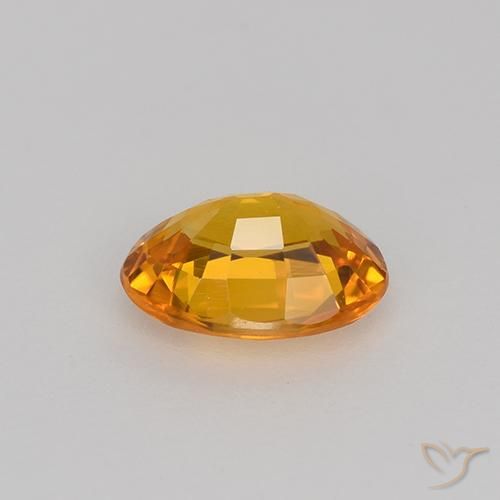 Sapphire Gemstone in 6.4 x 4.6 mm Size for Sale, Sapphire Stone in Apricot Orange Color