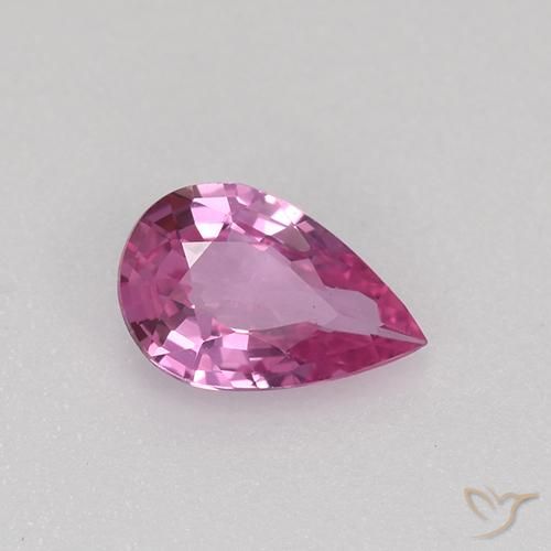0.48 ct Purple Sapphire Stone, Natural Sapphire in Pear Facet Shape for Sale