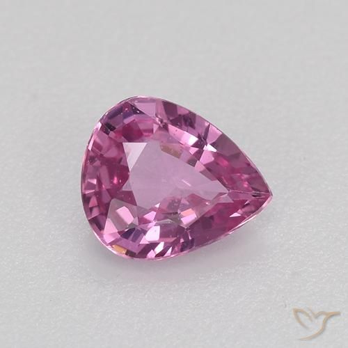 0.57 ct Pink Sapphire Stone, Natural Sapphire in Pear Facet Shape for Sale