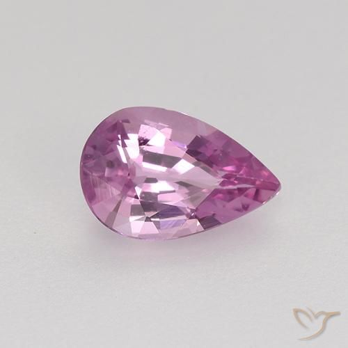 0.58 ct Purple Sapphire Stone, Natural Sapphire in Pear Facet Shape for Sale