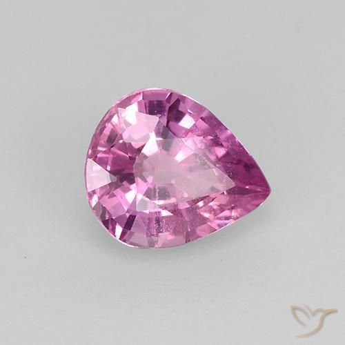 0.75 ct Pink Sapphire Stone, Natural Sapphire in Pear Facet Shape for Sale