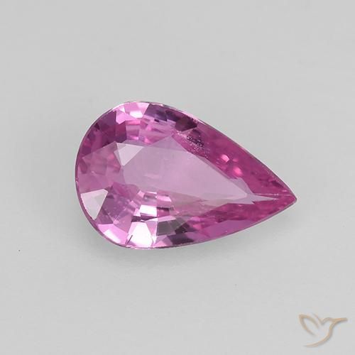 0.64 ct Purple Sapphire Stone, Natural Sapphire in Pear Facet Shape for Sale