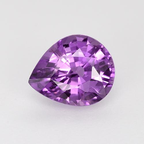 Electric Purple Sapphire Gem - 0.9ct Pear Facet (ID: 522477)