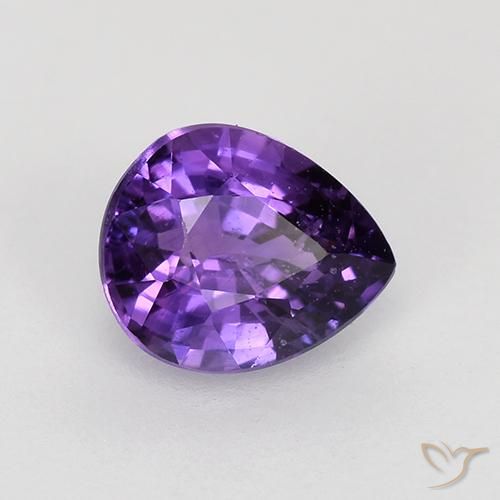 0.84 ct Violet Sapphire Stone, Natural Sapphire in Pear Facet Shape for Sale