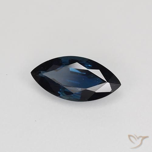0.66 ct Blue Sapphire Stone, Natural Sapphire in Marquise Facet Shape for Sale