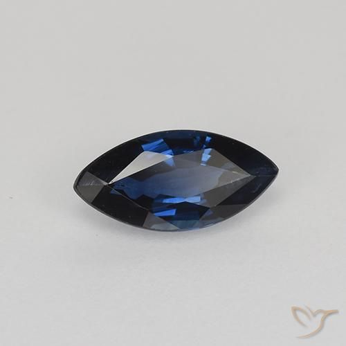 0.64 ct Blue Sapphire Stone, Natural Sapphire in Marquise Facet Shape for Sale