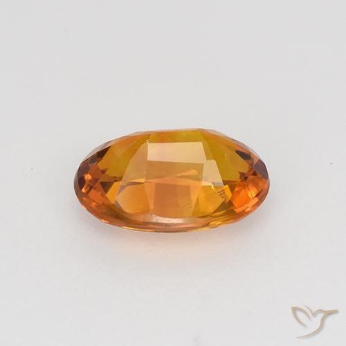 Sapphire Gemstone in 6.5 x 4.6 mm Size for Sale, Sapphire Stone in Deep Orange Color