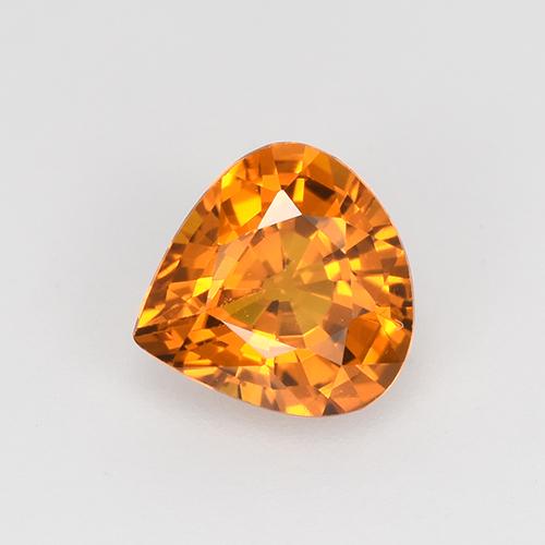 Aprikose Orange Saphir Edelstein - 0.8ct Birnen Schliff (ID: 522585)