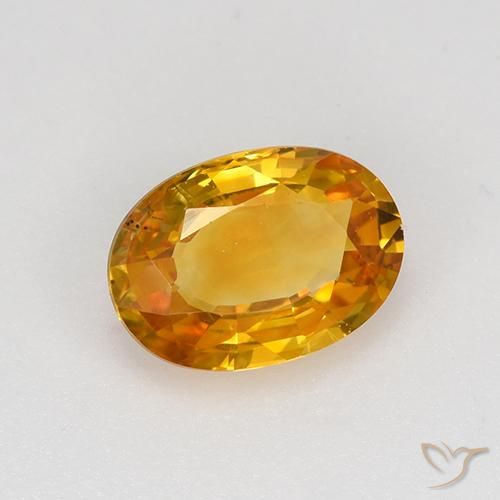 0.82 ct Orange Sapphire Stone, Natural Sapphire in Oval Facet Shape for Sale