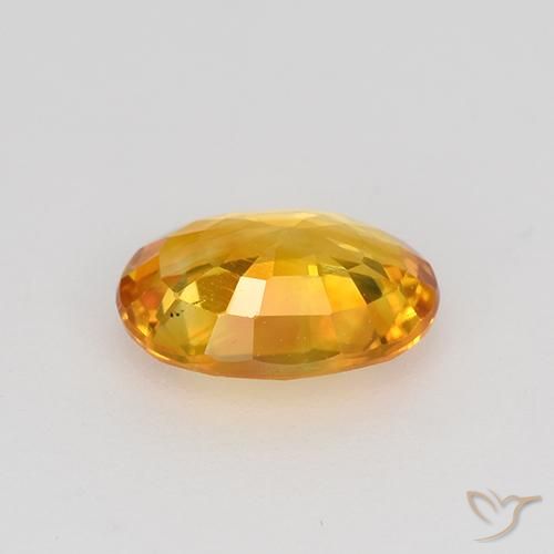 Sapphire Gemstone in 6.7 x 4.8 mm Size for Sale, Sapphire Stone in Apricot Orange Color
