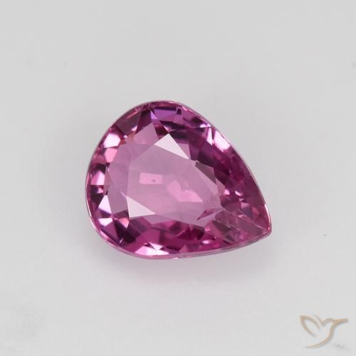 0.97 ct Purple Sapphire Stone, Natural Sapphire in Pear Facet Shape for Sale