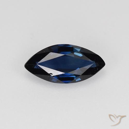 0.58ct Natural Night Blue Sapphire, Marquise, VVS-VS