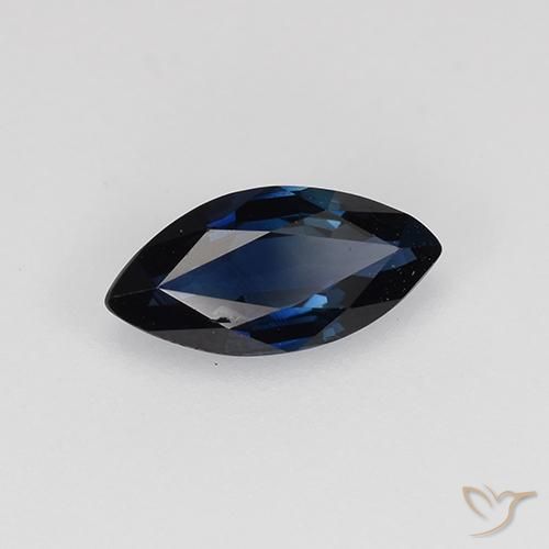 0.58 ct Blue Sapphire Stone, Natural Sapphire in Marquise Facet Shape for Sale