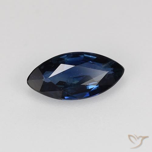 0.61 ct Blue Sapphire Stone, Natural Sapphire in Marquise Facet Shape for Sale