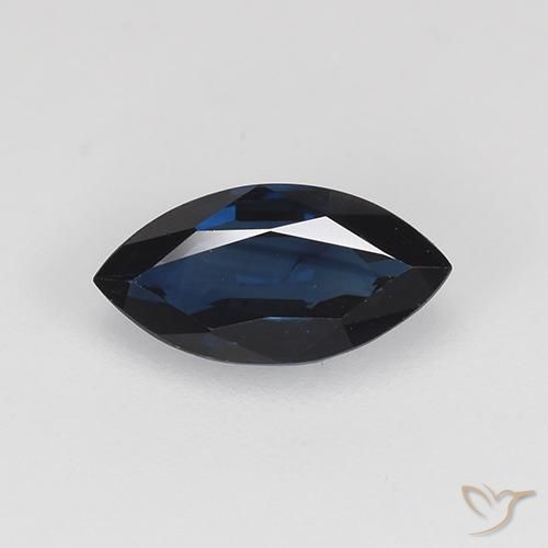 0.72ct Natural Midnight Blue Sapphire, Marquise, VVS-VS