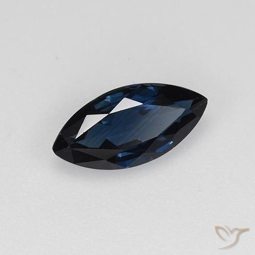 0.64 ct Blue Sapphire Stone, Natural Sapphire in Marquise Facet Shape for Sale
