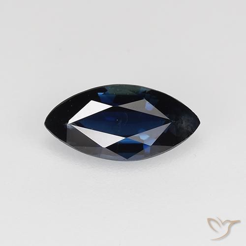 0.7 ct Loose Blue Sapphire, 8 x 4 mm Marquise Cut From Madagascar, Photo A