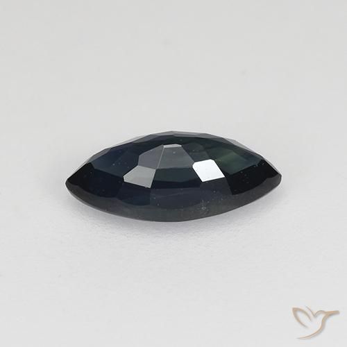 Sapphire Gemstone in 8 x 3.8 mm Size for Sale, Sapphire Stone in Blackish Blue Color