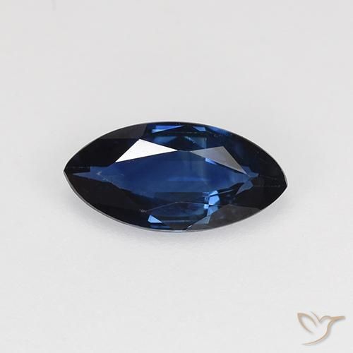 0.61ct Natural Dark Blue Sapphire, Marquise, VVS-VS