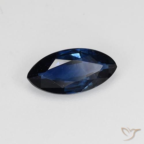 0.61 ct Blue Sapphire Stone, Natural Sapphire in Marquise Facet Shape for Sale