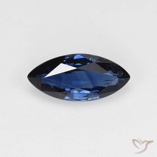 0.65ct Natural Midnight Blue Sapphire, Marquise, VVS-VS