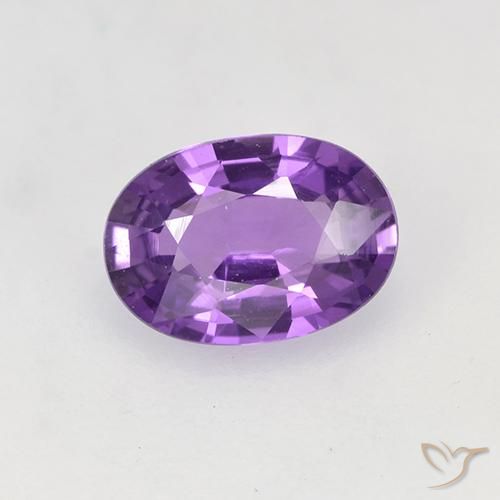 Saphir violet en vrac de 0,78 ct, taille ovale de 6,7 x 4,7 mm de Madagascar, Photo A