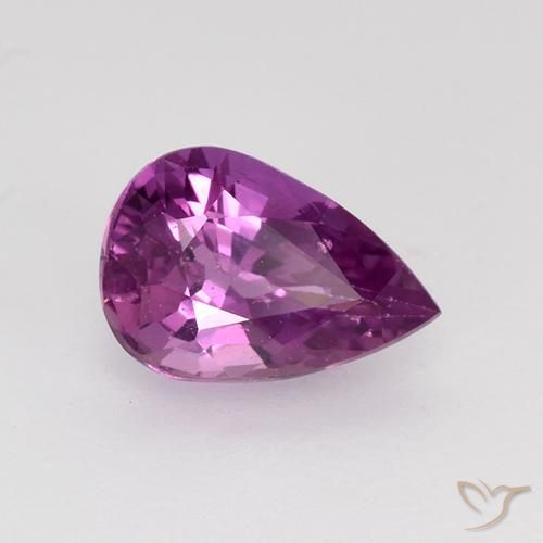 0.73 ct Purple Sapphire Stone, Natural Sapphire in Pear Facet Shape for Sale