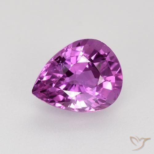 0.72 ct Purple Sapphire Gemstone, Sapphire Gem in Pear Facet Shape for Sale.