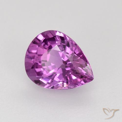 0.72 ct Purple Sapphire Stone, Natural Sapphire in Pear Facet Shape for Sale