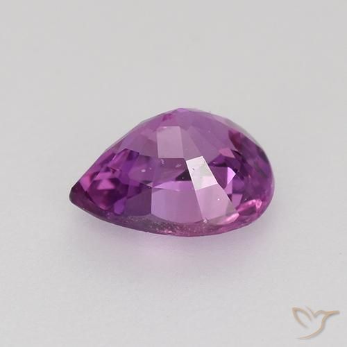 Sapphire Gemstone in 6.1 x 4.8 mm Size for Sale, Sapphire Stone in Intense Pinkish Purple Color