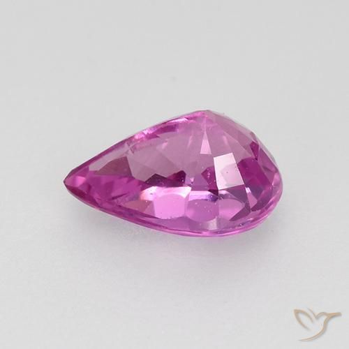 Sapphire Gemstone in 6.5 x 4.6 mm Size for Sale, Sapphire Stone in Intense Pinkish Purple Color