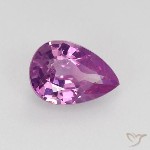 0.82 ct Purple Sapphire Stone, Natural Sapphire in Pear Facet Shape for Sale