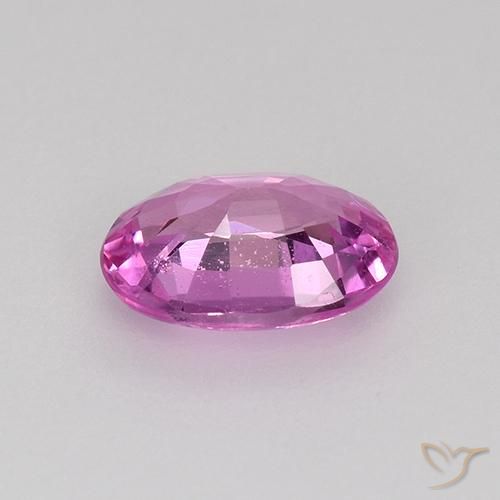 Sapphire Gemstone in 6.4 x 4.4 mm Size for Sale, Sapphire Stone in Deep Pinkish Purple Color