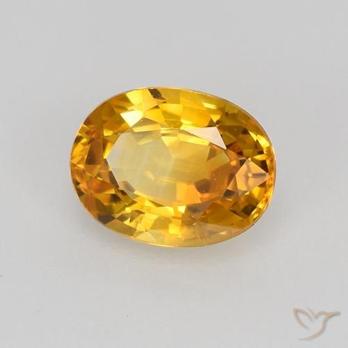 0.86 ct Golden Sapphire Stone, Natural Sapphire in Oval Facet Shape for Sale