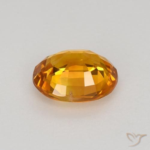 Sapphire Gemstone in 6.1 x 5.2 mm Size for Sale, Sapphire Stone in Brownish Orange Color
