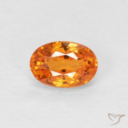 0.78ct Natural Medium Light-Orange Sapphire, Oval, VVS