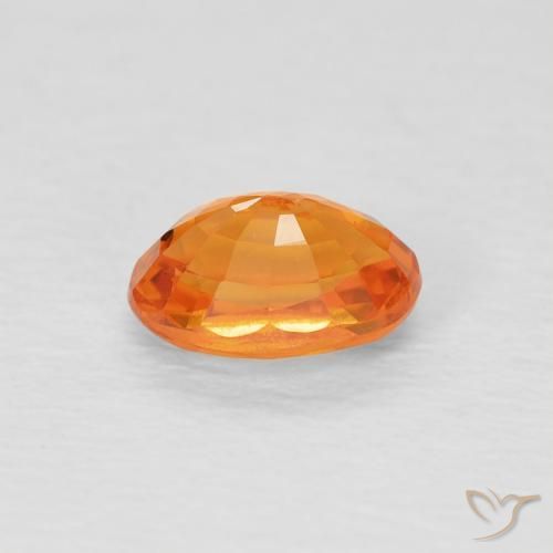 Sapphire Gemstone in 6.1 x 4.2 mm Size for Sale, Sapphire Stone in Medium Light-Orange Color