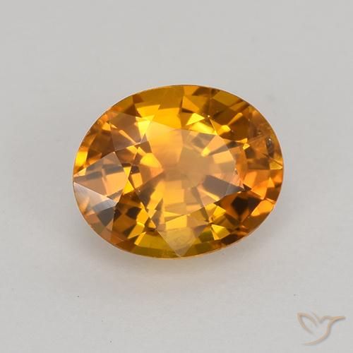 0.80 ct Orange Sapphire Stone, Natural Sapphire in Oval Facet Shape for Sale