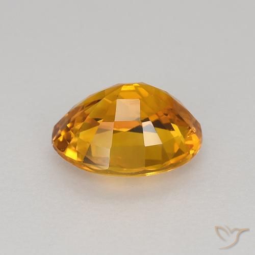 Sapphire Gemstone in 6.1 x 5 mm Size for Sale, Sapphire Stone in Orange Brown Color
