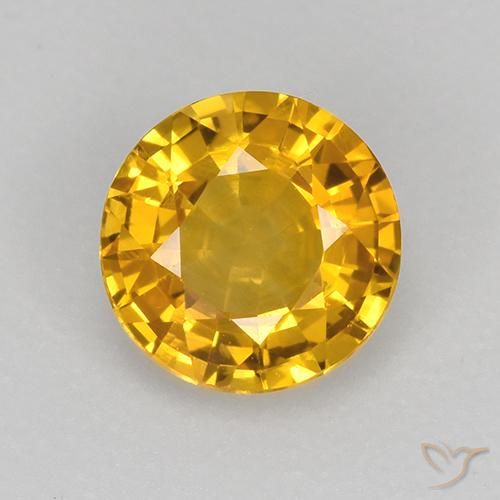 Bright Gold Saphir Edelstein - 0.6ct Rund Facettenschliff (ID: 523031)
