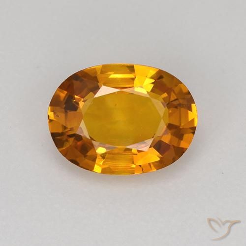 0.77ct Natural Medium Orange Sapphire, Oval, VS